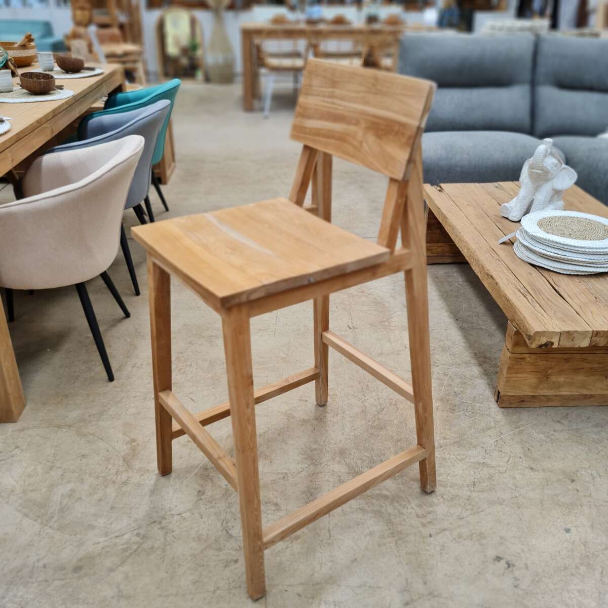 Bar stool TEAK RENE