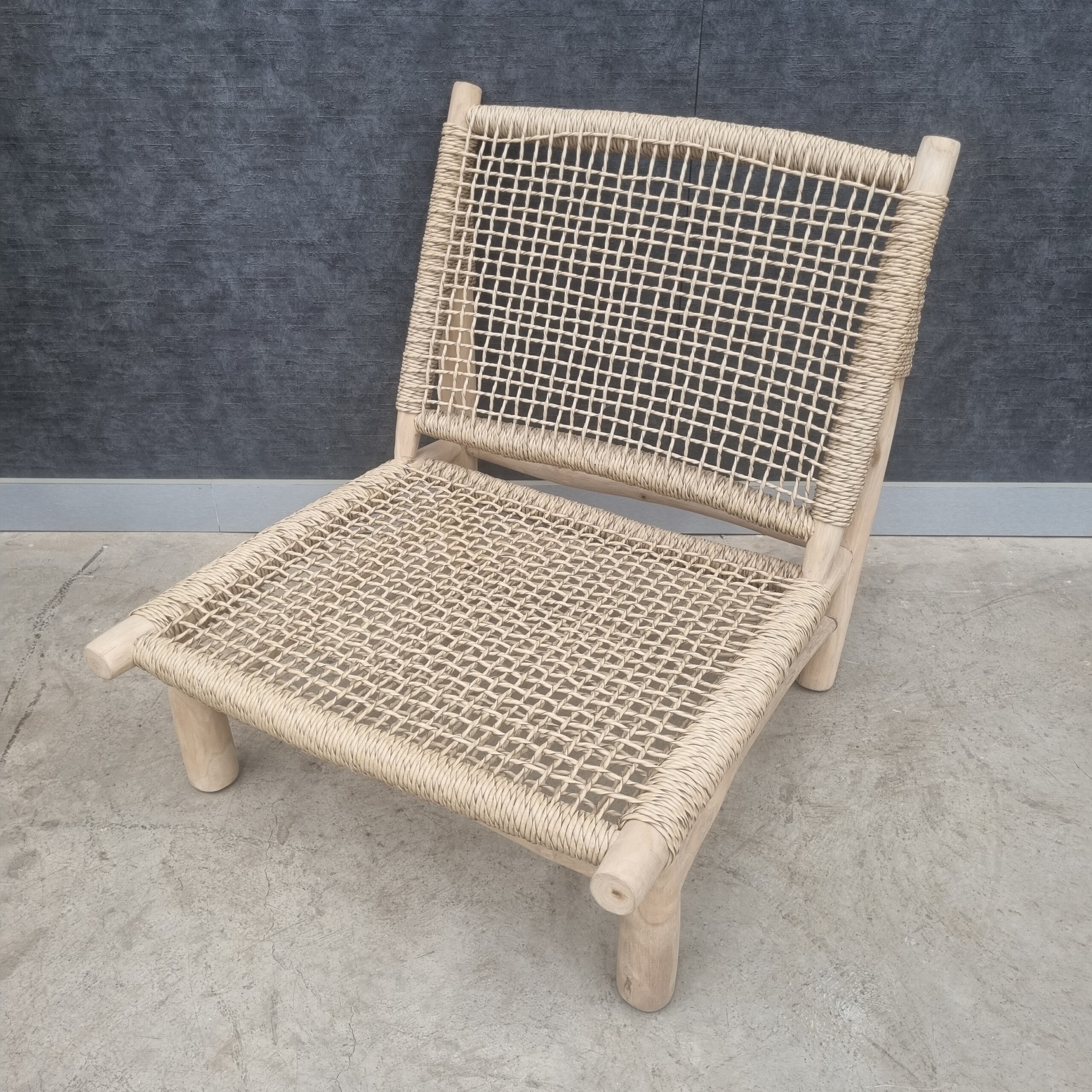 Chair TEAK LOW IBIZA with Abacca Sintetic